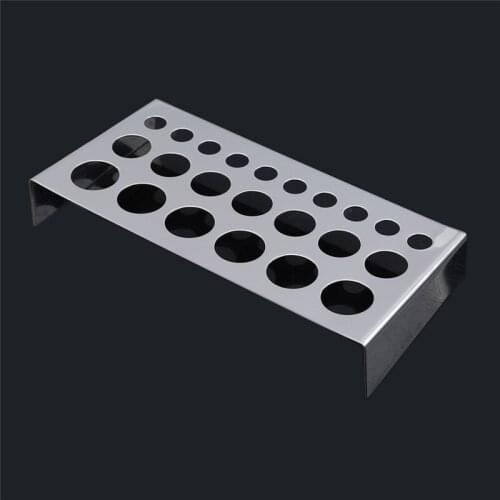 21 Holes Tattoo Pigment Holder Tattoo Pigment Ink Cap Cup Holder Stainless Steel Shelf Rack Stand Tip Supply Tattoo Accessories