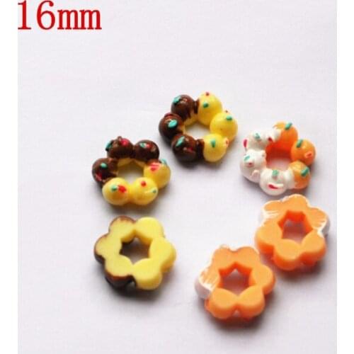 30pcs Crafts Materials For Diy Decoration Flat Back Cute Resin Cabochon Cookie