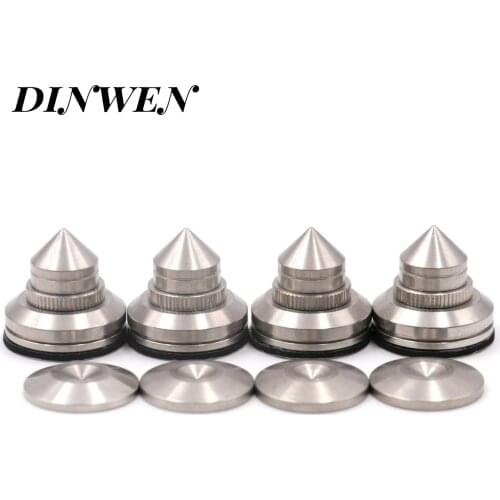 4PCS AUDIO SPIKE FEET 27x29mm Machined 304 Stainless Steel Isolation Cone Spike Feet Pad for CD Player Speaker DAC Amplifier DIY