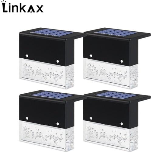 4pcs/set Solar Deck Lights Warm White/Color Changing Outdoor Waterproof Stair Fence Patio Garden Step Light Droshipping