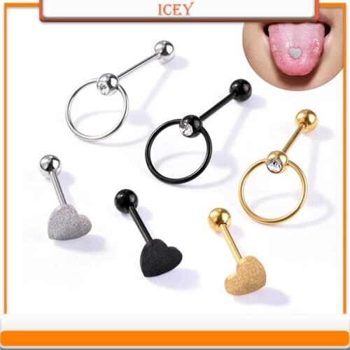 Defence Allergy 14g Matting Tongue Nail Suit Love Tongue Ring Human Body Puncture Ornaments