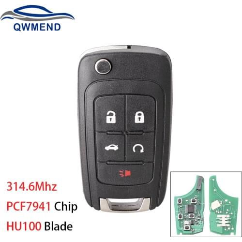 BHKEY OHT01060512 5BUT Remote Car Key for Chevrolet Cruze Equinox Malibu Camaro 2010-2016 Flip Key for Car 315MHz ID46 Chip