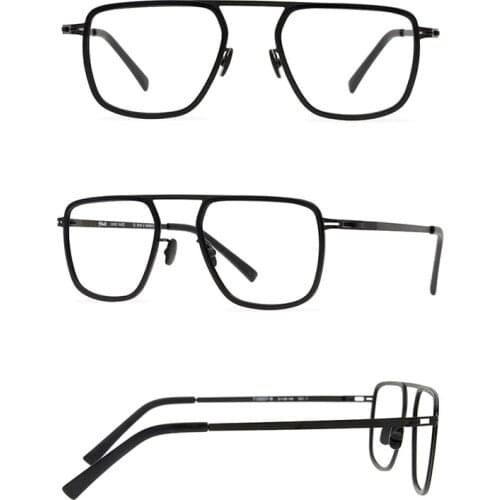 Belight Optical Men Women Ultra Thin Stainless Steel Screwless Prescription Eyeglasses Spectacle Frame Eyewear T19007-M