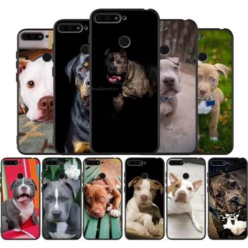 White Pit Bull Lovely Pet Dog Pitbull Black Soft Phone Case For Honor 8X 9 8 10 20 30 Lite Pro MATE 9 10 20 30 Pro Lite