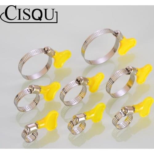 Free shipping 30pcs 8mm-12mm/10-16mm/13-19mm/16-25mm/19-29mm Type Hose Clamps with handle,304 Stainless steel hose Clamp Hoop P