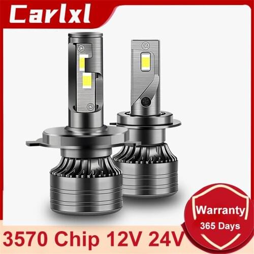 Carlxl 12V 24V Canbus H4 LED H7 LED Car Truck LED Headlight H1 H8 H9 H11 9005 9006 9012 Auto Fog Lamp 20000LM 6000K Light Bulb