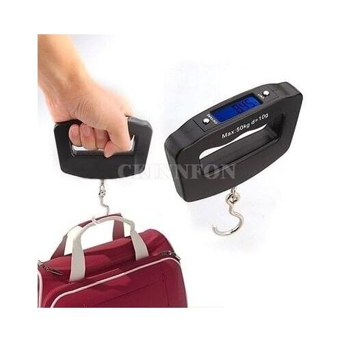 DHL 100PCS Pocket 50kg/10g LCD Digital Fishing Hanging Electronic Scale Hook Weight Luggage