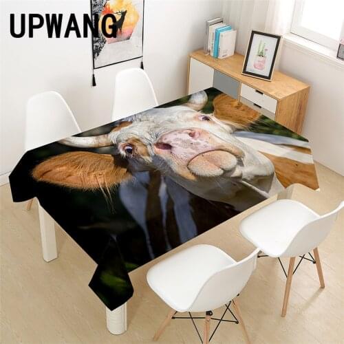 Cattle Cow Animal Tablecloth 3D Printed Table Cover Rectangular Tablecloth Wedding Birthday Party Kitchen Home Decor