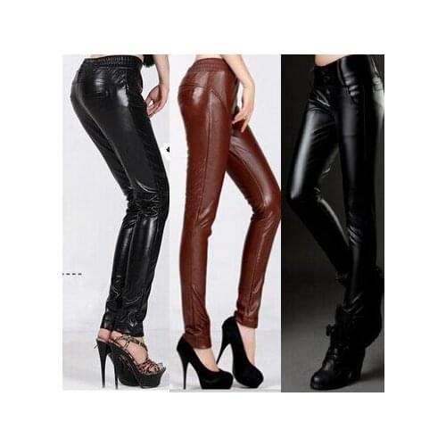 Stretch Leather Fabrics / Sheep grain pu garment leather / render pants fabric / synthetic leather pants Fabric/ free shipping