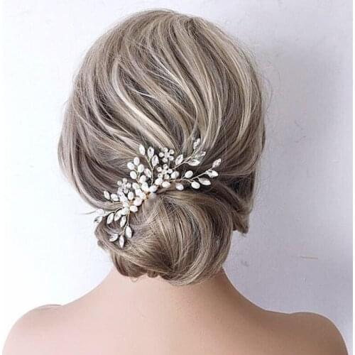 Rhinestone Pearl Hair Comb Bridal Hair Oranment For Women Comb With Rhinestones Hair Jewelry Female Accessories Women Hair Comb