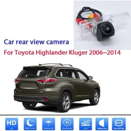 HD 1280x720 Fisheye Rear View Camera For Toyota Highlander Kluger 2006 2007 2008 2009 2010 2011 2012 2013 2014 Car Backup Camera