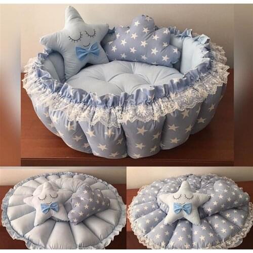 Jaju Baby Blue Star Pop Up Play Mat Babynest Game Bed Nest For Baby Childrens Play Mat jaju Child Baby Play Mat Nest