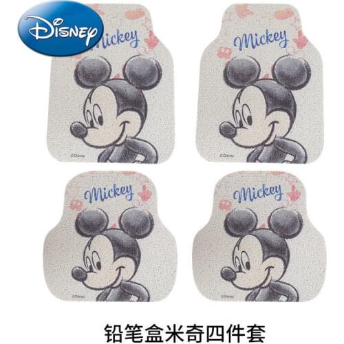 Disney Mickey Mouse Minnie Car Mats Universal Easy To Clean Non-slip Waterproof Carpet Car Mats Anti-dirty Decorations