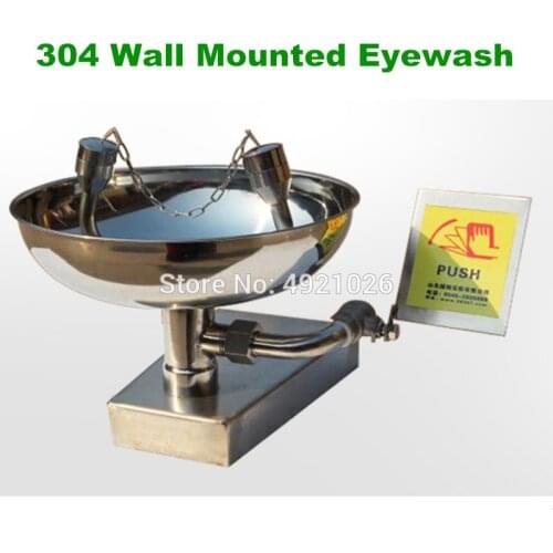 Best price 304 Stainless Steel Emergency Wall Mounted Eyewash Station Double mouth 12-18L