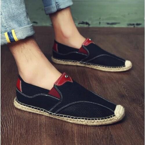 Fashion Design Men Casual Flats Moccasins Homme Driving Loafers Embroider Espadrilles Men Fisherman canvas Boat Shoes LA-65