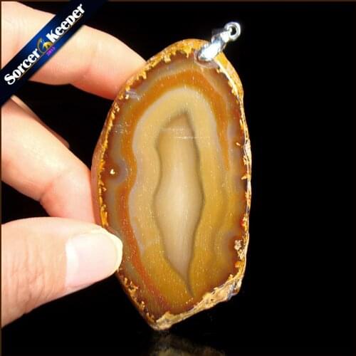 Natural Crystal Gem Stone Jewelry Red Rough Art Botswana Agates Slice Beads Pendant Necklace New Trendy Gift for Women RS972