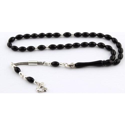 Natural Kuka Seed 925 Silver 33 Beads Tassel Pendant Prayer Beads Islamic Tasbih Rosary Men Women Meditation Jewelry From Turkey