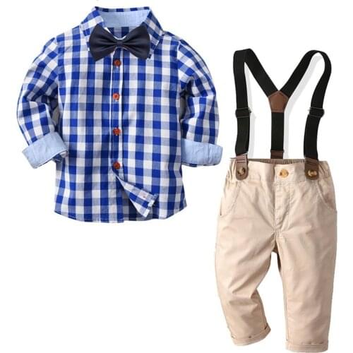 Boy Formal Clothes Baby Wedding Dress Long-sleeves Children Costume Boys Autumn Suit Infant Kid Gentleman Clothing Set