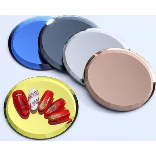 Nail Art Color Palette False Tips Mirror Glass Display Board UV Gel Polish Practice DIY Showing Shelf Manicure Tool