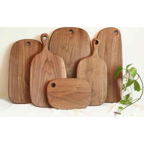 Black walnut whole restaurant solid wood fruit chopping board Western wood bread board wood chopping board with handle