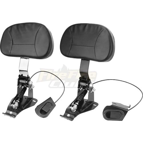 Motorcycle Adjustable Plug In Front Driver Rider Seat Backrest W/ Mounting Kits For Harley Touring Street Glide 2009-2020