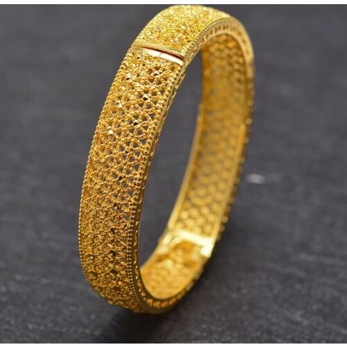 Wando Dubai Kuwait Luxury Gold Color Jewelry Bangles For Girl friend Ethiopian African Women Dubai Bracelet Party wedding Gifts