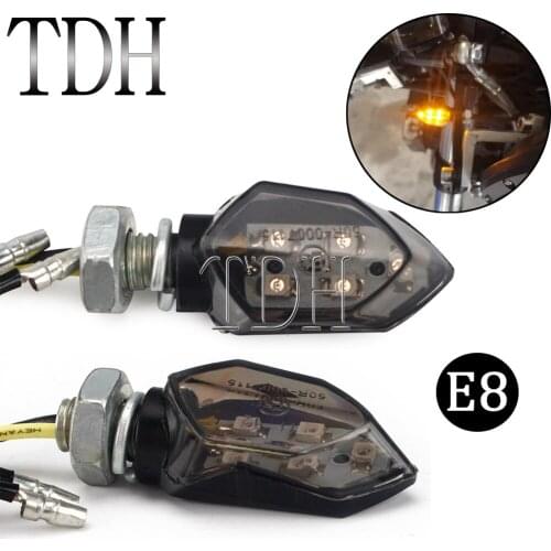 For Harley Kawasaki Suzuki Honda Yamaha 5 LED Motorcycle Turn Signal Light Flashing Indicator Blinker Moto 12V Emark E8 Lighting