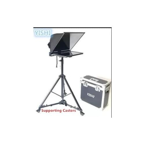 YISHI New 24 Inch Folding Portable Teleprompter for Micro-class Session Moderator Inscription Teleprompter Support Belt Casters