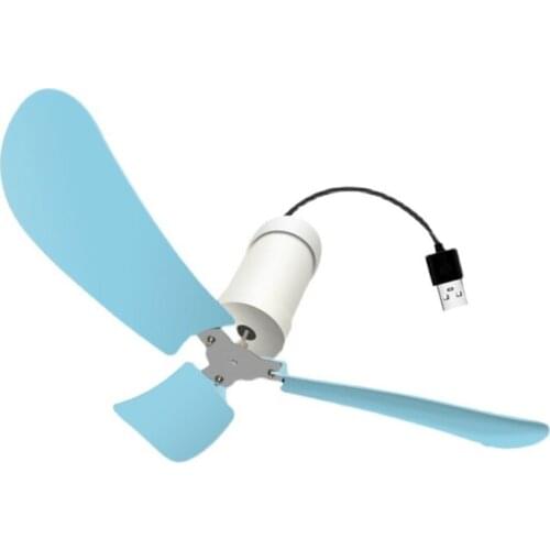 Silent 3 Leaves USB Powered Canopy Ceiling Fan Diameter 15inch Hanging Fan for Outdoor Camping Home Bed Tent Dorm