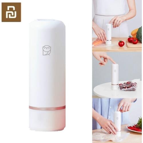 Origina Xiaomi Smart Handheld Vacuum Pump Electric Suction Pump Automatic Manual Mode Compression Bag for Food Preservation