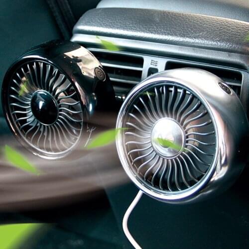 360 Degree Rotatable Adjustable Car Auto Air Cooling USB Powered Fan Low Noise Car Auto Cooler Air Fan Car Fan Accessories