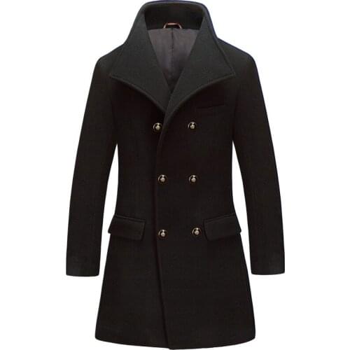 Winter AY7UNSUE Wool Coat Men Korean Man Jacket Plus Size Coat For Men Double Breasted Mens Coats Casaco Masculino KJ259 s s