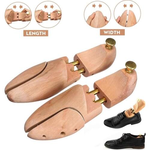 1 Pair Wooden Shoes Tree Shaper Rack Shoe Stretcher Adjustable Flats Pumps Boots Expander Trees Shaper Keeper Size EU 35-46