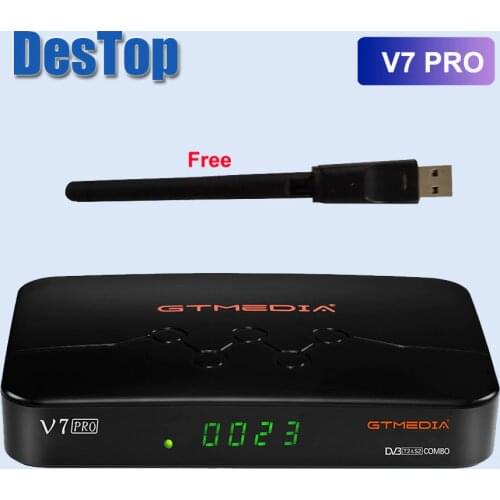 10pcs GTMEDIA V7 PRO DVB-S/S2/S2X+T/T2 Memory 1G bit RAM Support Albertis/Tivusat/BBC Satback Support CA card and VCM/ACM