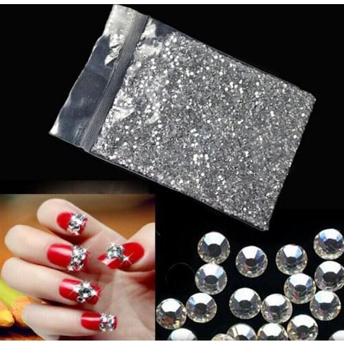 1440pcs 1.6mm/2mm Crystal AB /clear Flatback Rhinestone Nail Art Decoration DIY