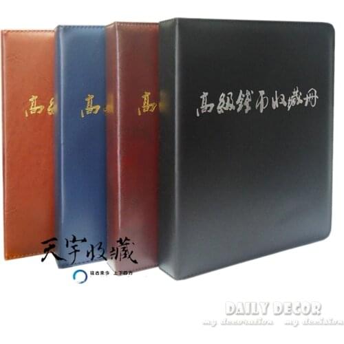 27.5 x 24cm Handmade Brand Large PU Leather Loose-leaf Coin album with 10Pages 306 Units More durable Coin holder Protect Coins