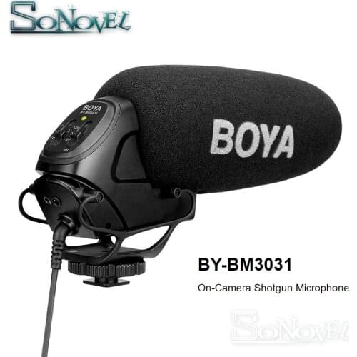 BOYA BY-BM3031 On Camera Condenser Microphone for DSLR Nikon Canon Video Camera Audio Recorder 1/4 Screw 3.5mm Jack Mic for Live