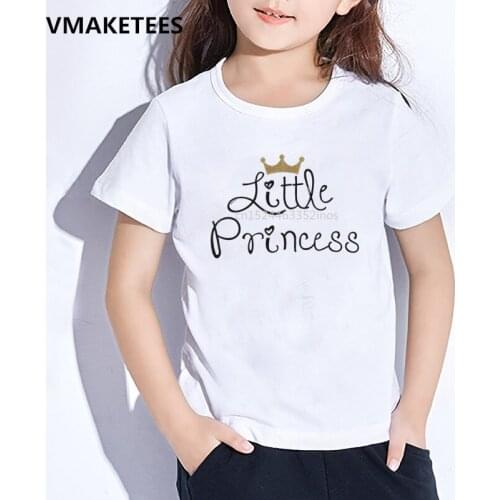 Kids Summer Short Sleeve Girls T shirt Children Daddys Little Princess Letter Print T-shirt Casual Funny Baby Clothes