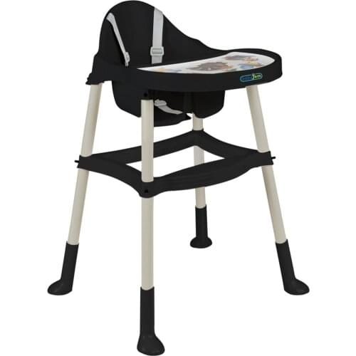 Baby High Chair Black Color 3 Dotted Safe Slip-Resistant Fun Comfortable Home Travel Baby High Chair Seat
