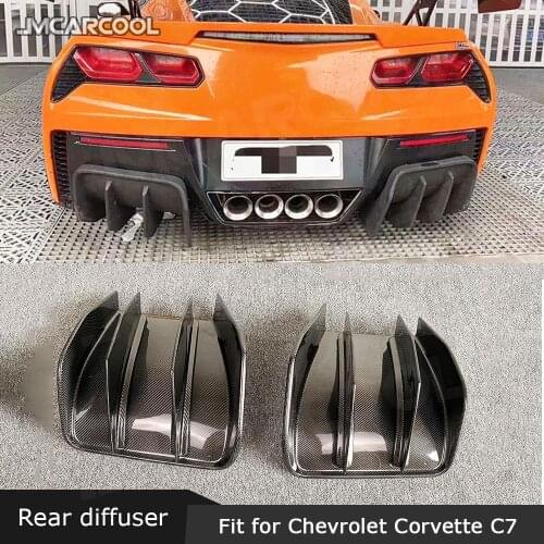 Carbon Fiber Rear Bumper Diffuser FRP Prime Rear lip Spoiler Car Accessorise for Chevrolet Corvette C7 2014 2015 2016 2017