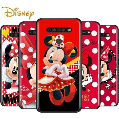 Disney Minnie Mouse Point for LG G8 G8S G8X V30 V35 V40 V50 V60 ThinQ Q60 K40 K50 K51 K61 K71 K92 K62 Soft Black Phone Case
