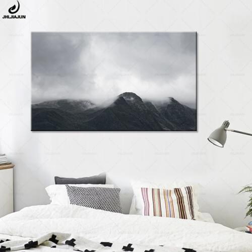 JHLJIAJUN Canvas Painting Mountain Mist Landscape Noridc HD Wall Art Print And Poster For Bedroom Dining Living Home Decor