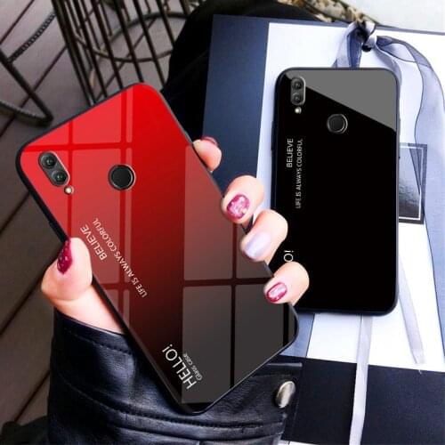Huawei Honor Note 10 Case Note10 Gradient Aurora Tempered Glass Back Cover Phone Case for Huawei Honor Note 10 ShockProof Cover