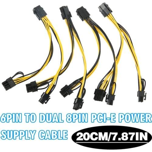 New Arrival Graphic Card PCI-E Power Supply Cable 6-PIN to Dual 8-PIN Adapter Cord For Computer Accessories