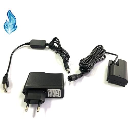 USB8V Power Cable+5V3ACharger+DR-E6 Full Decoded LP-E6 Dummy Battery for Canon EOS 60D 70D 7D 5D2 5D3 5D4 5D Mark II III IV SLr