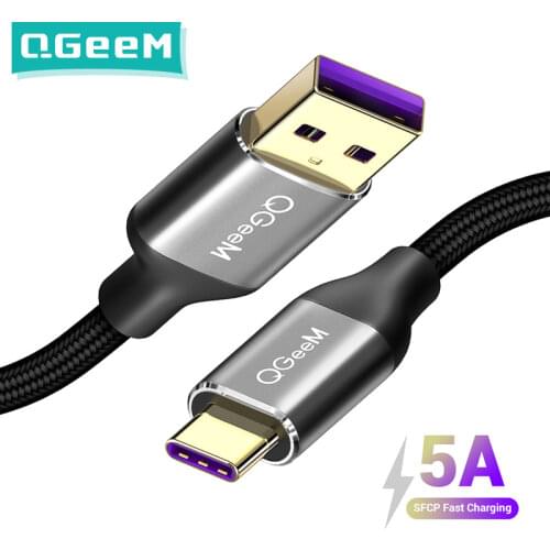 QGEEM 5A Type USB C Cable for Huawei P20 Mats 20 Pro USB 3.1 Fast Charging USB C Data Cable Honor V10 Overload Type-C