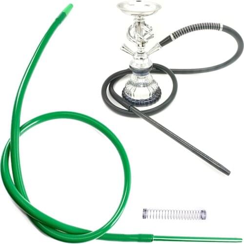 1Set Aluminium Alloy Hookah Tube Silicone Hose With Spring Chicha Shisha Narguile Sheesha Mouthpiece Cigarette Pipe Accessories