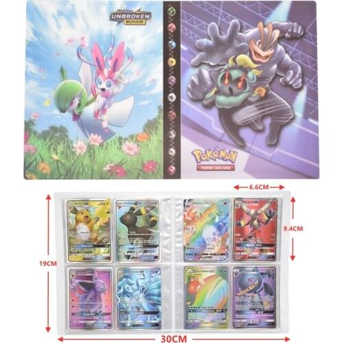 240pcs Pokemon Card Pikachu Cartoon Pokemon Trading Kid Charizard Collectible Book Loaded List Holder Capacity Binder Folder Toy