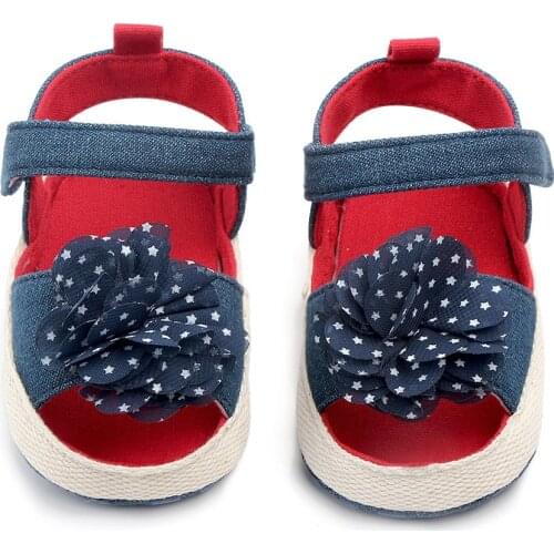 Summer Baby Girl Shoes Non-Slip Floral Flower Toddlers Newborn Infant Sandals Soft Crib Non-slip Walkers Shoes 0-18M