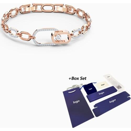 Fashion SWA New SPARKLING DANCE NORTH Gold Bracelet Exquisite Dynamic Crystal Oval Buckle Decoration Ladies Romantic Jewelry